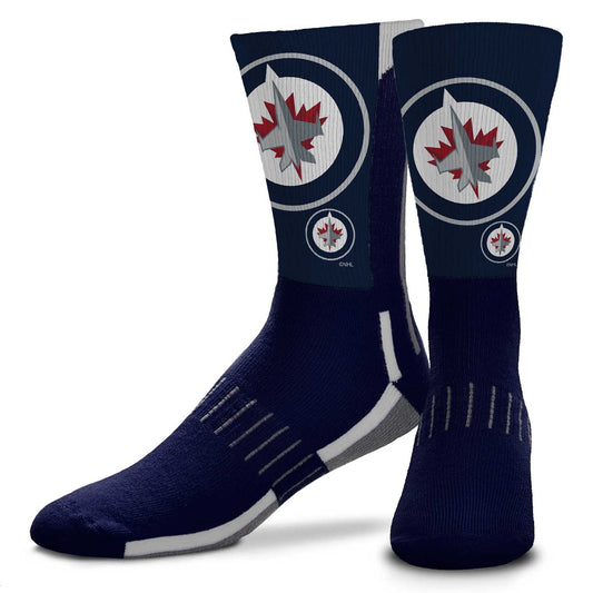 Winnipeg Jets Adult NHL Zoom Curve Team Crew Socks - Navy