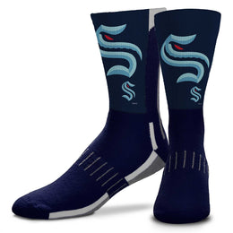 Seattle Kraken Adult NHL Zoom Curve Team Crew Socks - Navy