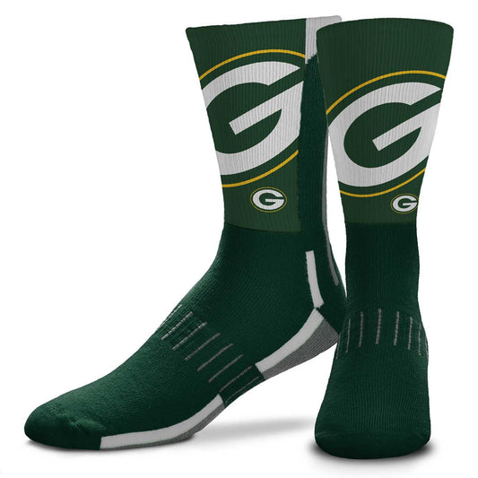 Green Bay Packers NFL V Curve  Socks - Forest Green