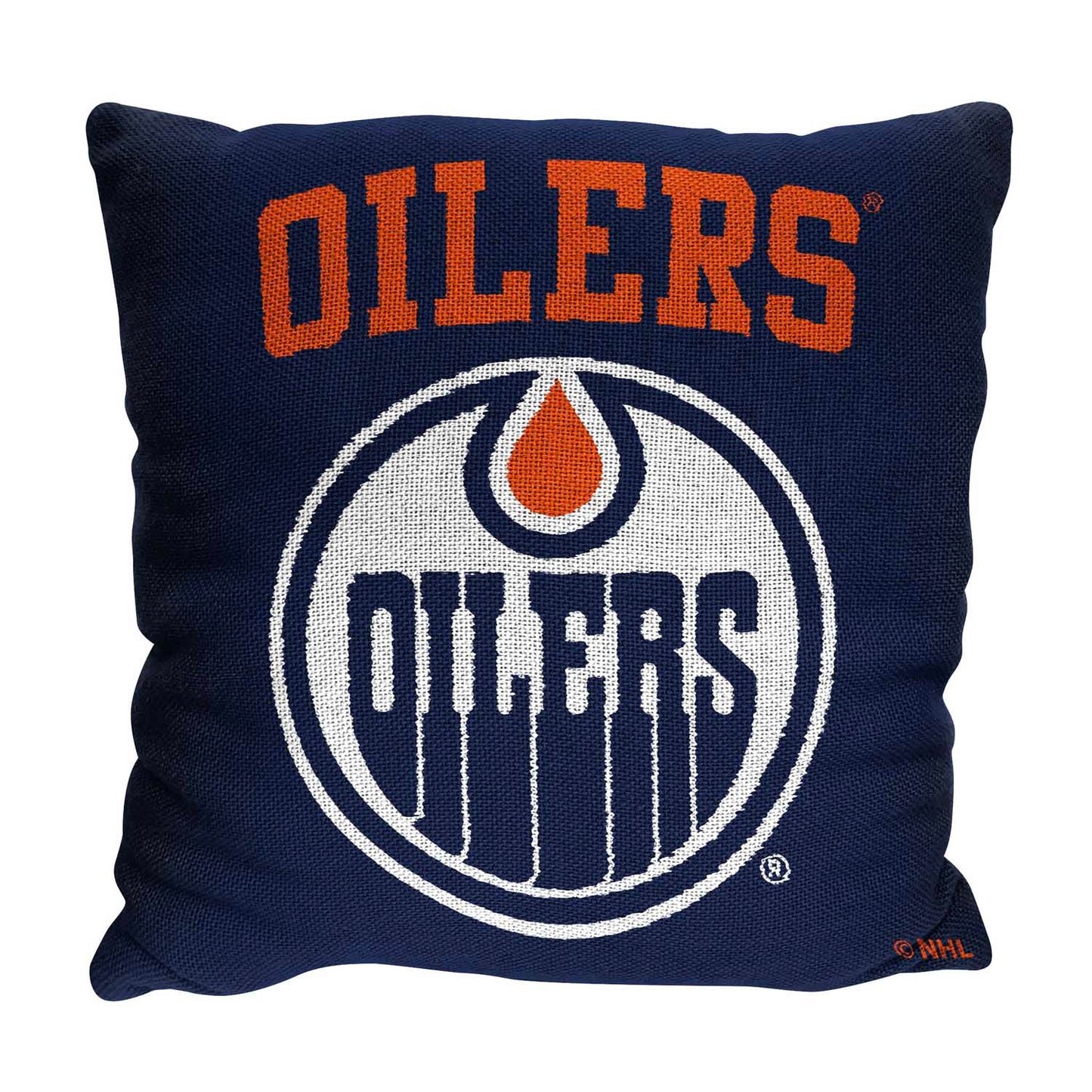 Edmonton Oilers NHL Decorative Pillows- Enhance Your Space with Woven Throw Pillows - Navy