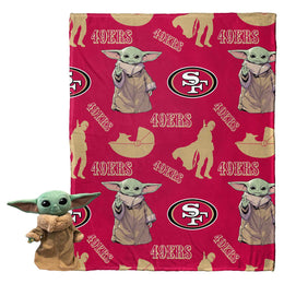San Francisco 49ers  NFL x Star Wars Pillow & Blanket Set 40" x 50" featuring The Child - Cardinal