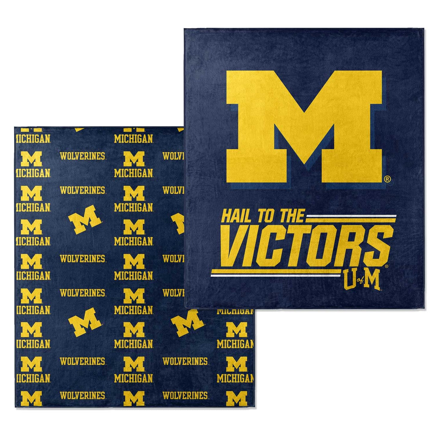 Michigan Wolverines NCAA Double Sided Blanket - Navy