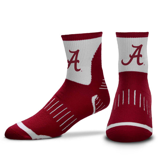 Alabama Crimson Tide Adult NCAA Surge Quarter Length Crew Socks - Crimson