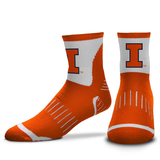 Illinois Fighting Illini NCAA Youth Surge Team Mascot Quarter Socks - Orange