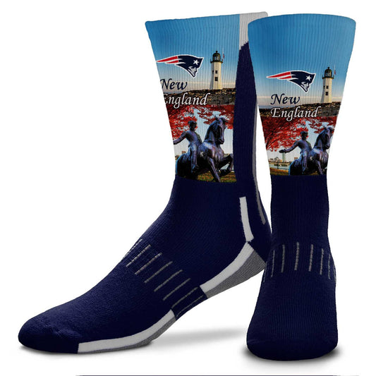 New England Patriots NFL Youth Zoom Location Crew Socks - Navy