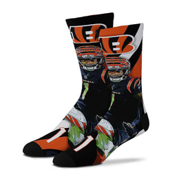 Cincinnati Bengals NFL Adult V Curve MVP Player Crew Socks - Black #1