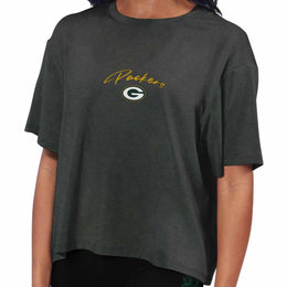 Green Bay Packers NFL Women's Crop Top - Black