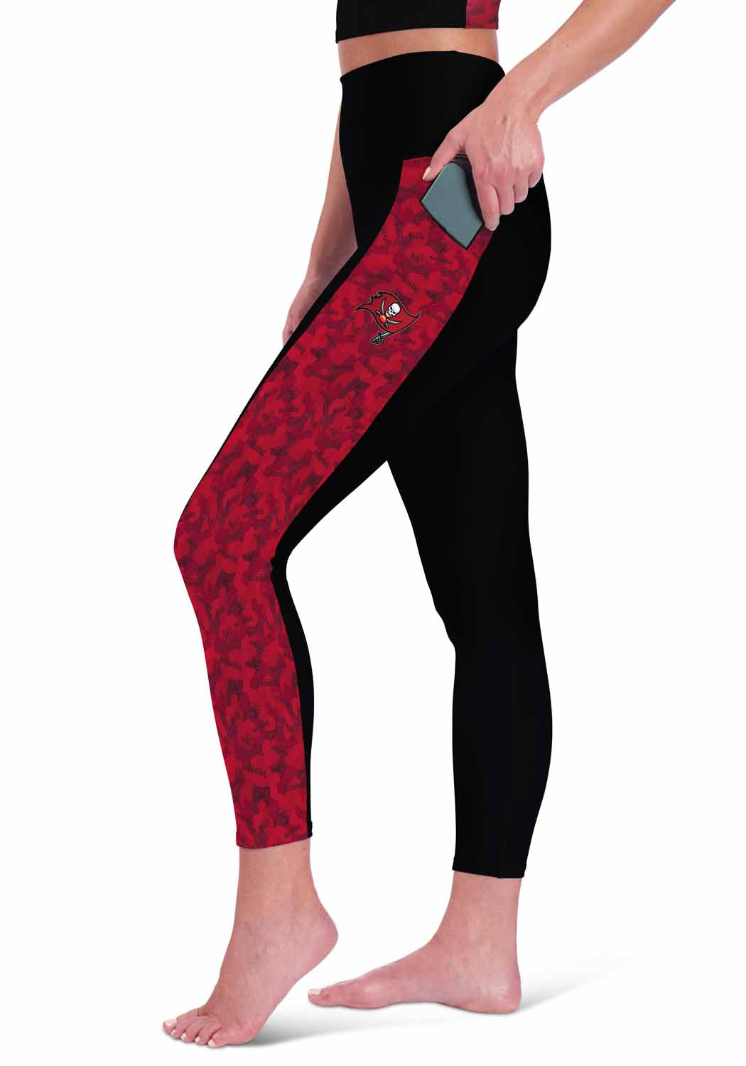 Tampa Bay Buccaneers NFL High Waisted Leggings for Women - Black