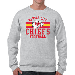 Kansas City Chiefs NFL Team Stripe Crew Sweatshirt - Sport Gray