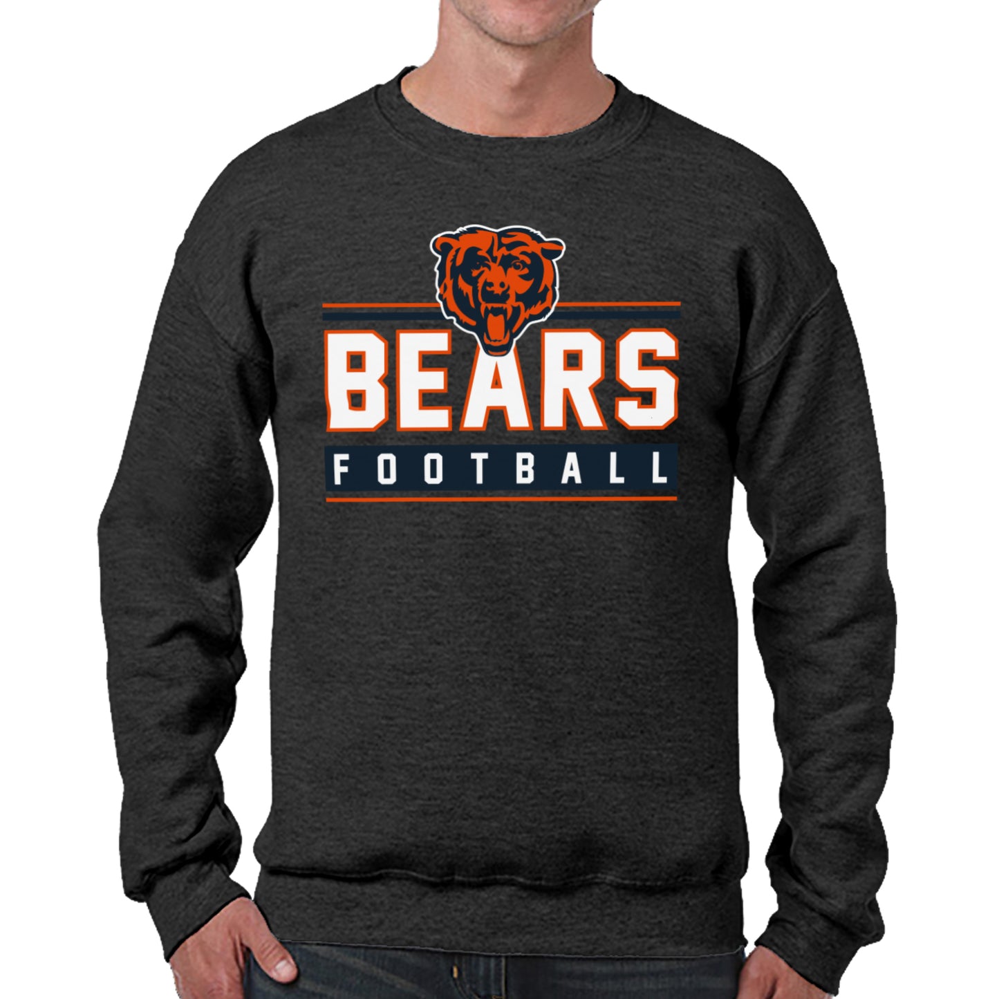 Chicago Bears NFL Adult True Fan Crewneck Sweatshirt - Charcoal