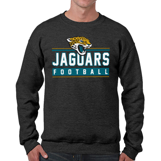 Jacksonville Jaguars NFL Adult True Fan Crewneck Sweatshirt - Charcoal