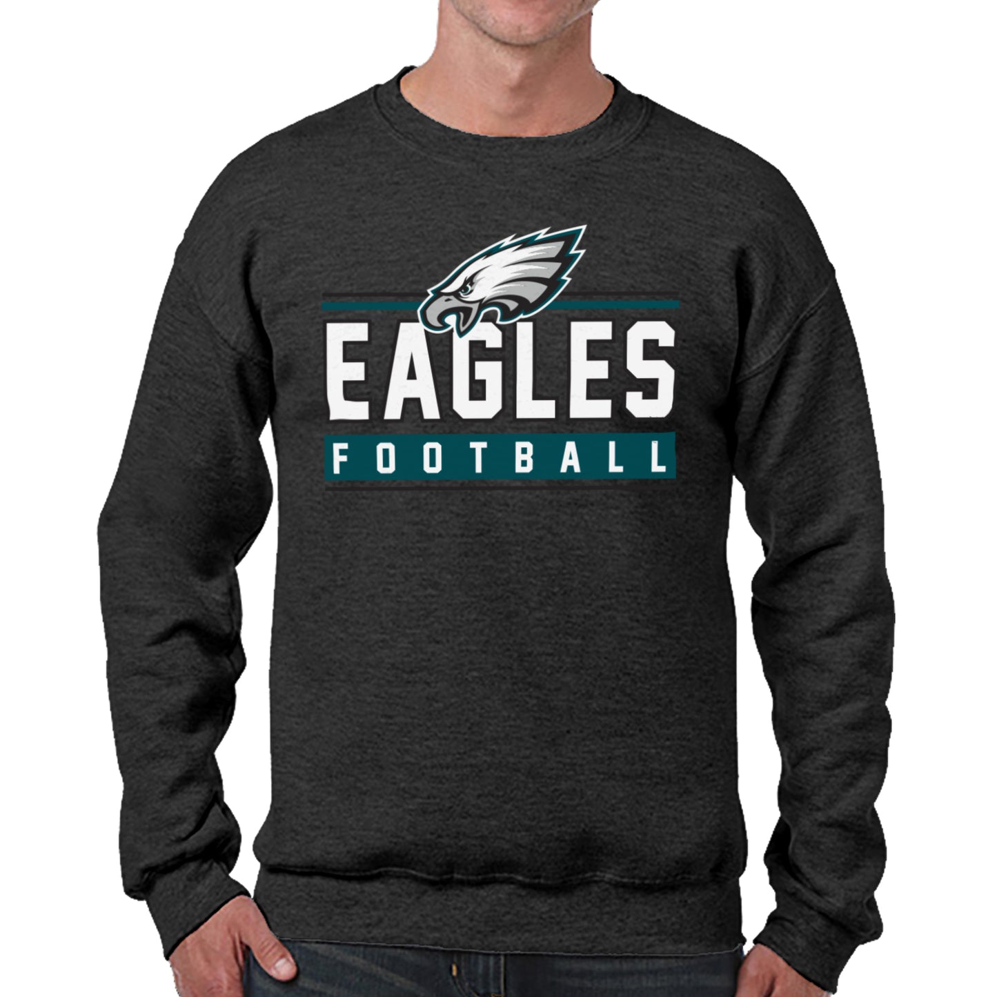 Philadelphia Eagles NFL Adult True Fan Crewneck Sweatshirt - Charcoal