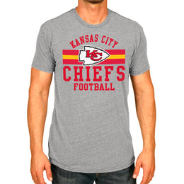 Kansas City Chiefs NFL Adult Short Sleeve Team Stripe Tee - Sport Gray