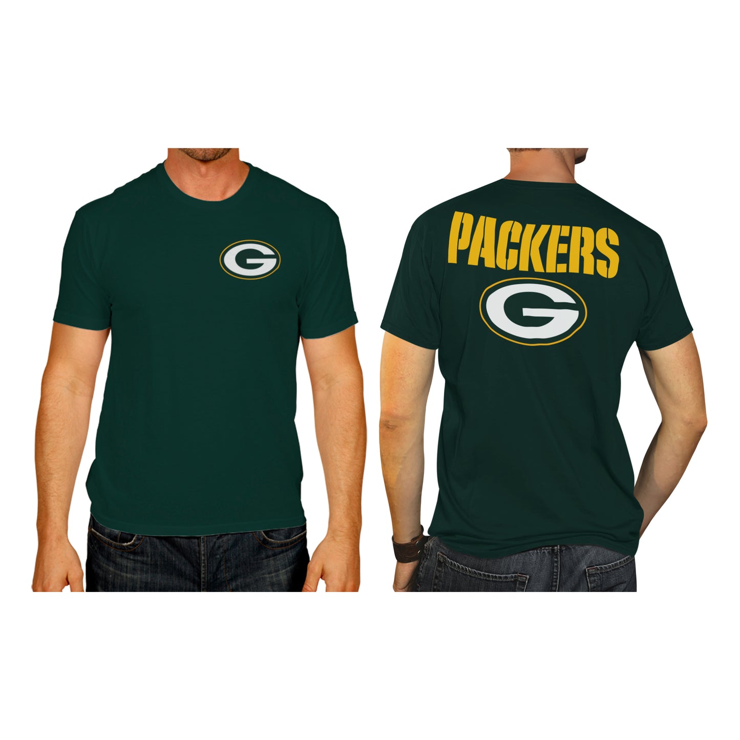 Green Bay Packers NFL Pro Football Final Countdown Adult Cotton-Poly Short Sleeved T-Shirt For Men & Women - Green