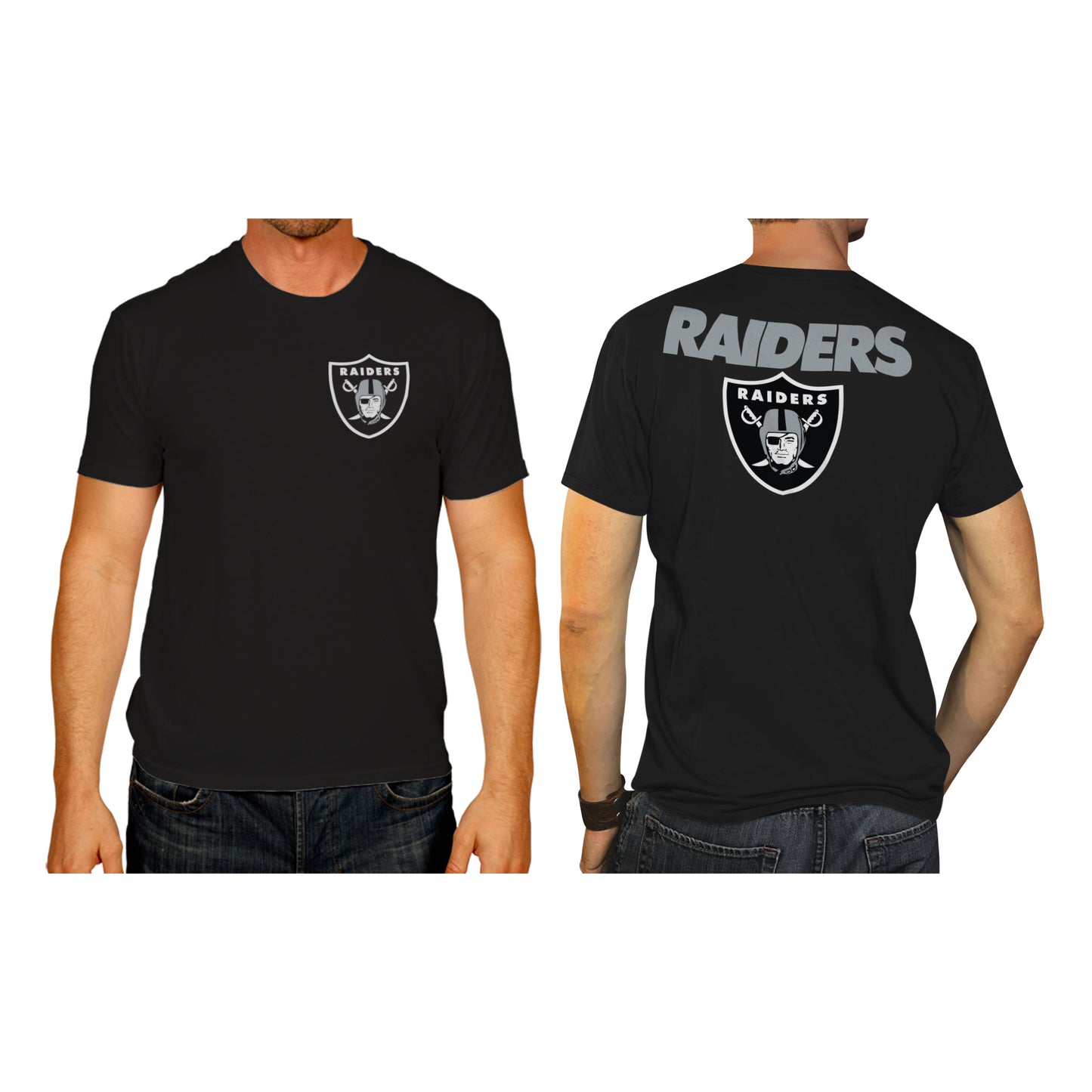 Las Vegas Raiders NFL Pro Football Final Countdown Adult Cotton-Poly Short Sleeved T-Shirt For Men & Women - Black