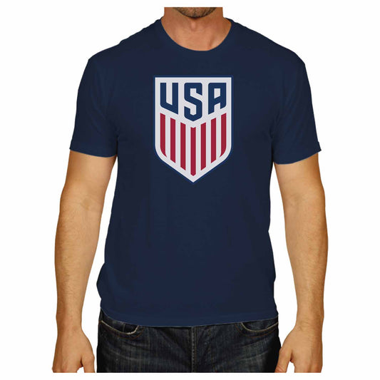 USA National Team The Victory Officially Licensed Unisex Adult US Men's National Soccer Team Gameday Logo Short Sleeve T-Shirt - Navy