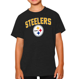 Pittsburgh Steelers NFL Youth Home Team Tee- Youth Pro Football T-Shirt For Boys & Girls Kids clothes - Black