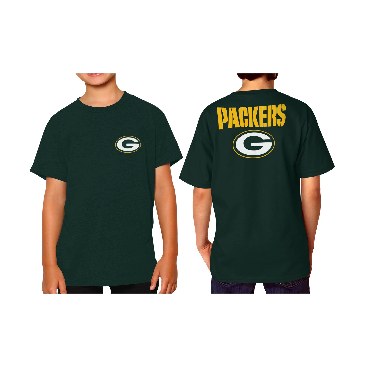 Green Bay Packers Team Fan Apparel NFL Youth Final Countdown Tee- Pro Football T-Shirt For Boys & Girls - Green