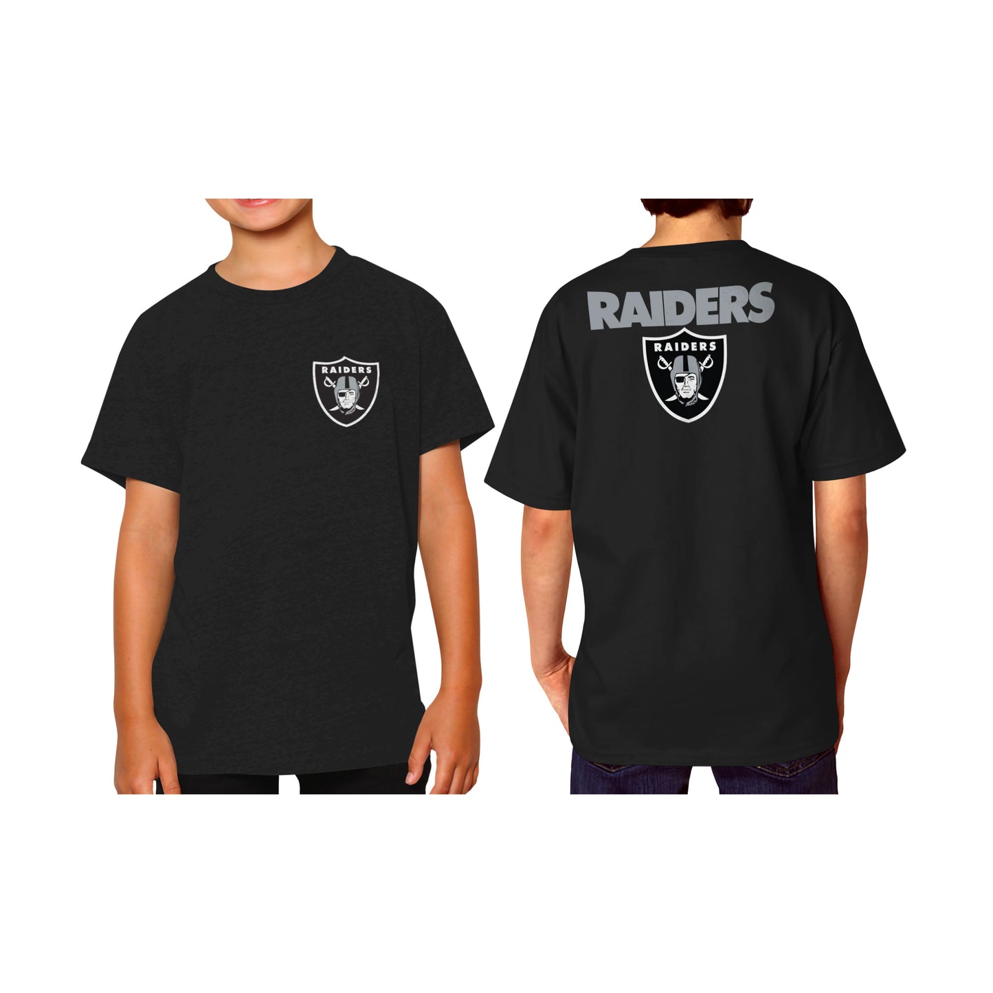 Las Vegas Raiders Team Fan Apparel NFL Youth Final Countdown Tee- Pro Football T-Shirt For Boys & Girls - Black