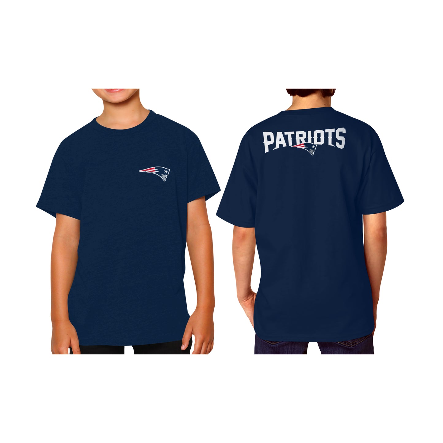 New England Patriots Team Fan Apparel NFL Youth Final Countdown Tee- Pro Football T-Shirt For Boys & Girls - Navy
