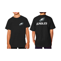 Philadelphia Eagles Team Fan Apparel NFL Youth Final Countdown Tee- Pro Football T-Shirt For Boys & Girls - Black
