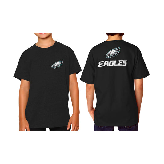 Philadelphia Eagles Team Fan Apparel NFL Youth Final Countdown Tee- Pro Football T-Shirt For Boys & Girls - Black