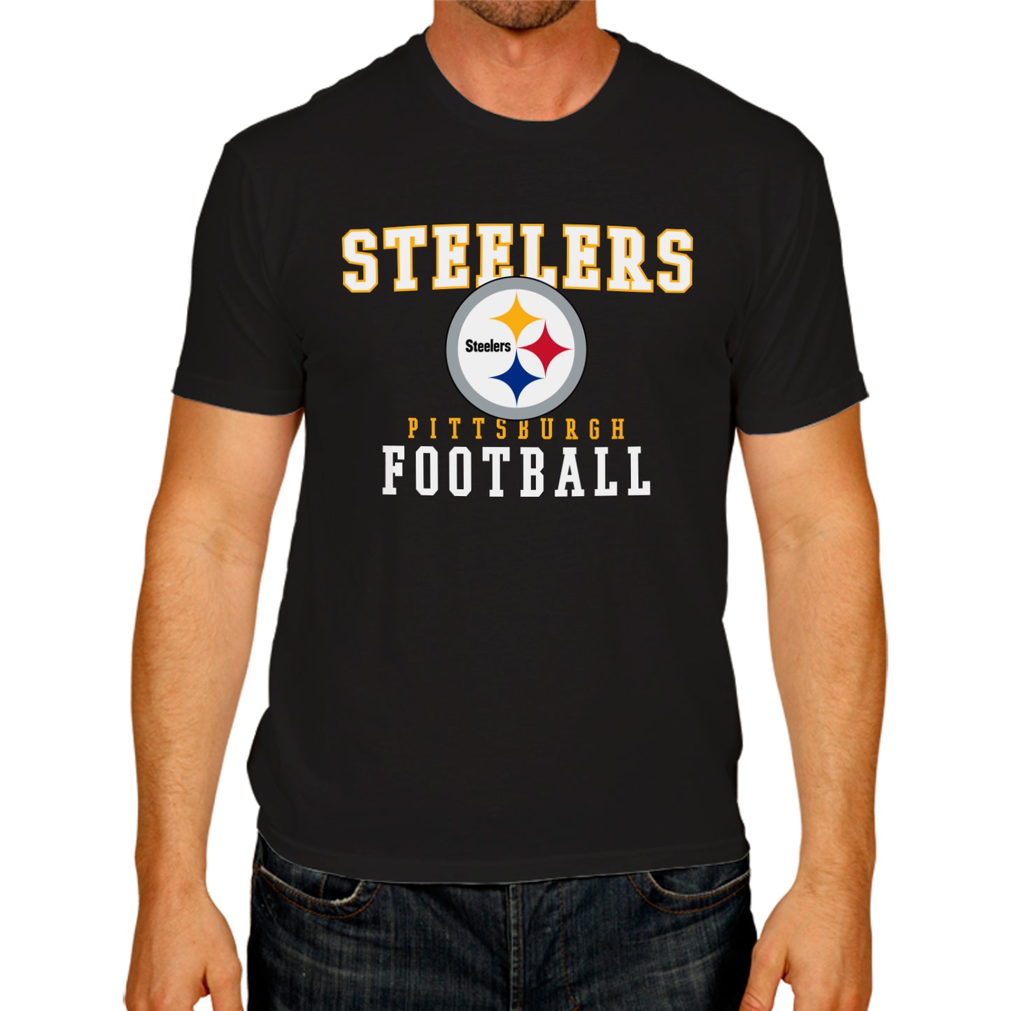 Pittsburgh Steelers NFL Core Fan Adult Pro Football T-Shirt - Black