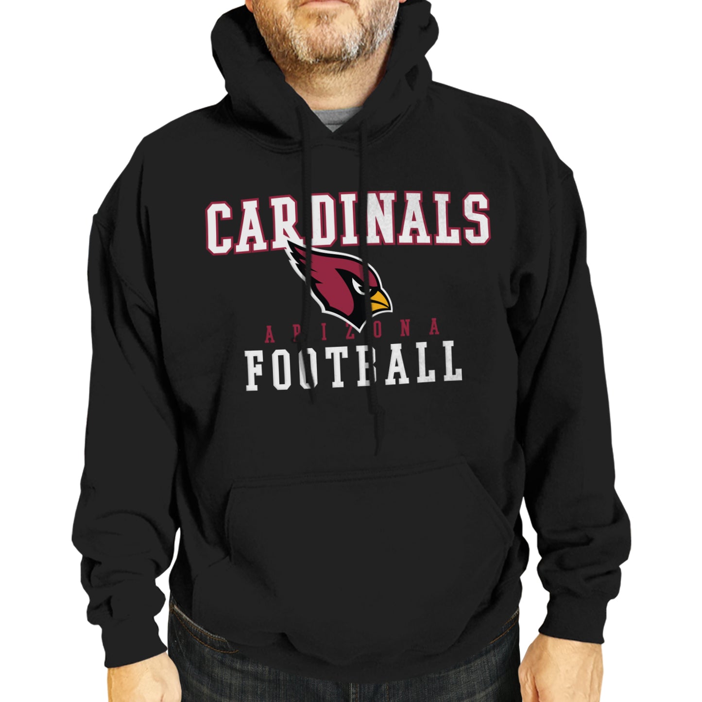 Arizona Cardinals NFL Core Fan Adult Hooded Sweatshirt - Black