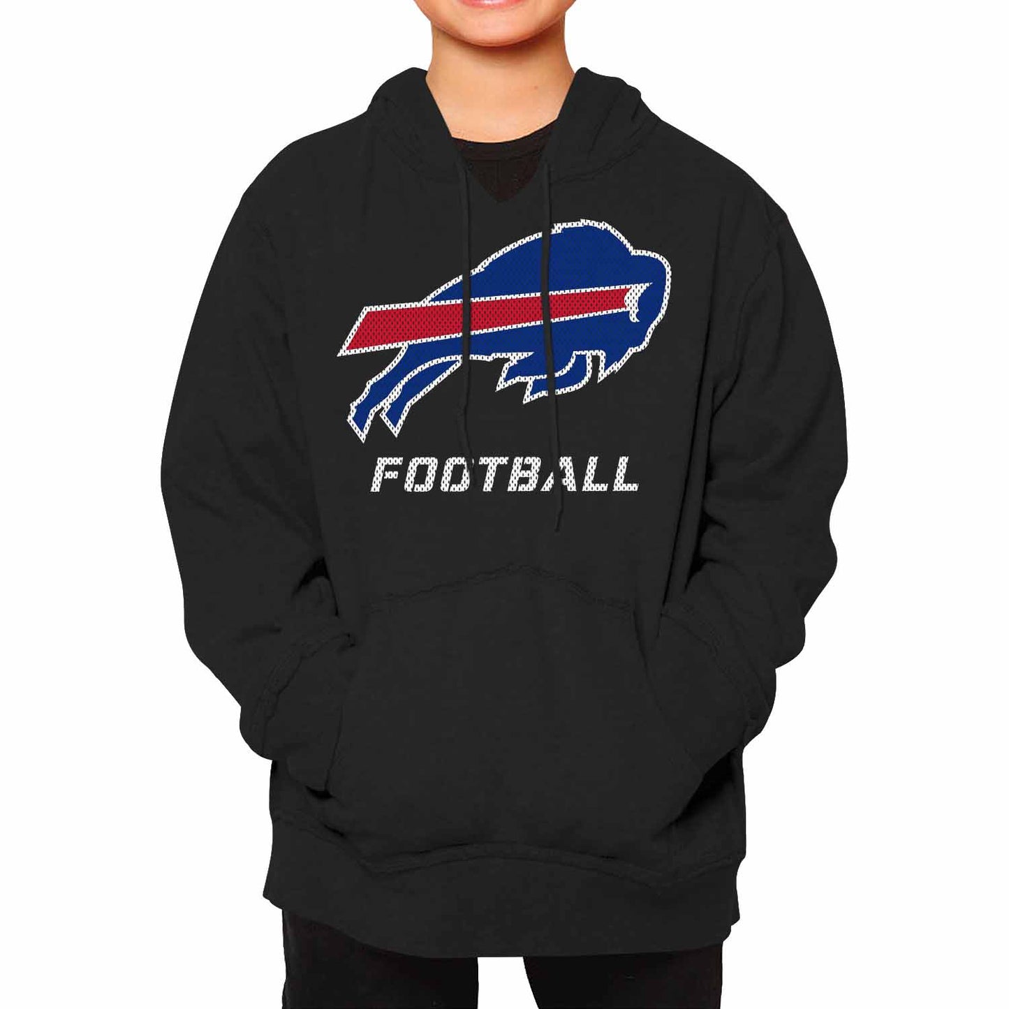 Buffalo Bills NFL Youth Run City Hoodie- Kids Pro Football Pullover Sweatshirt Kids Clothes - Black