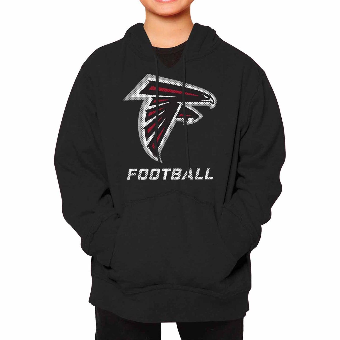 Atlanta Falcons NFL Youth Run City Hoodie- Kids Pro Football Pullover Sweatshirt- Officially Licensed - Black
