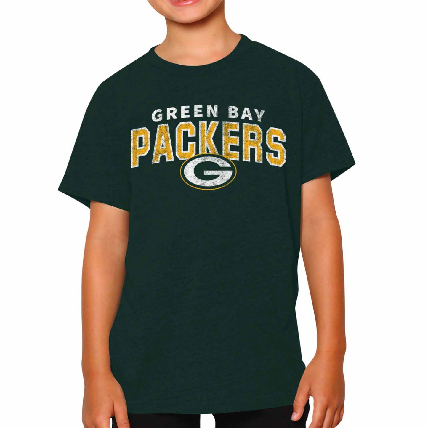 Green Bay Packers NFL Youth Starting Fresh Tee- Pro Football Tag-Less T-Shirt For Boys & Girls - Green
