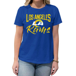Los Angeles Rams NFL Women's Paintbrush Fitted T-Shirt - Royal