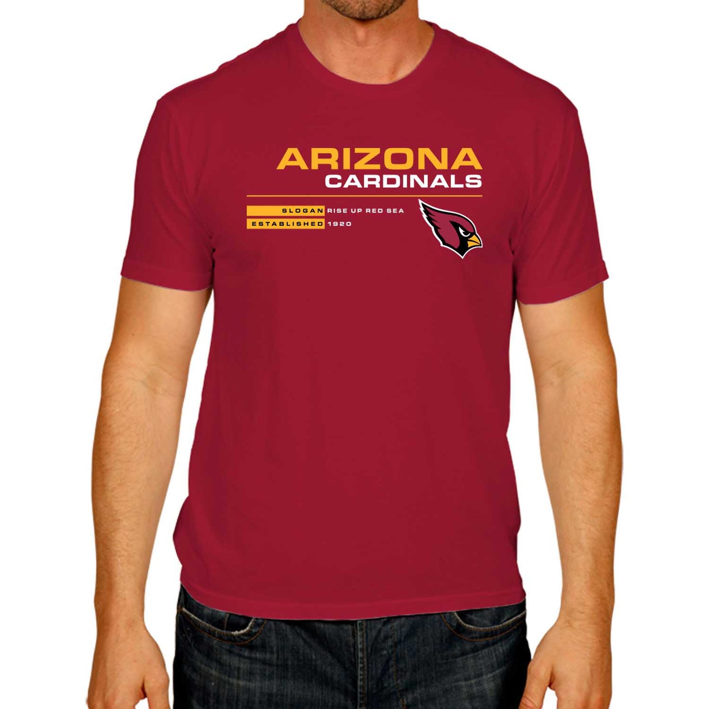 Arizona Cardinals Adult NFL Speed Stat Sheet T-Shirt - Cardinal