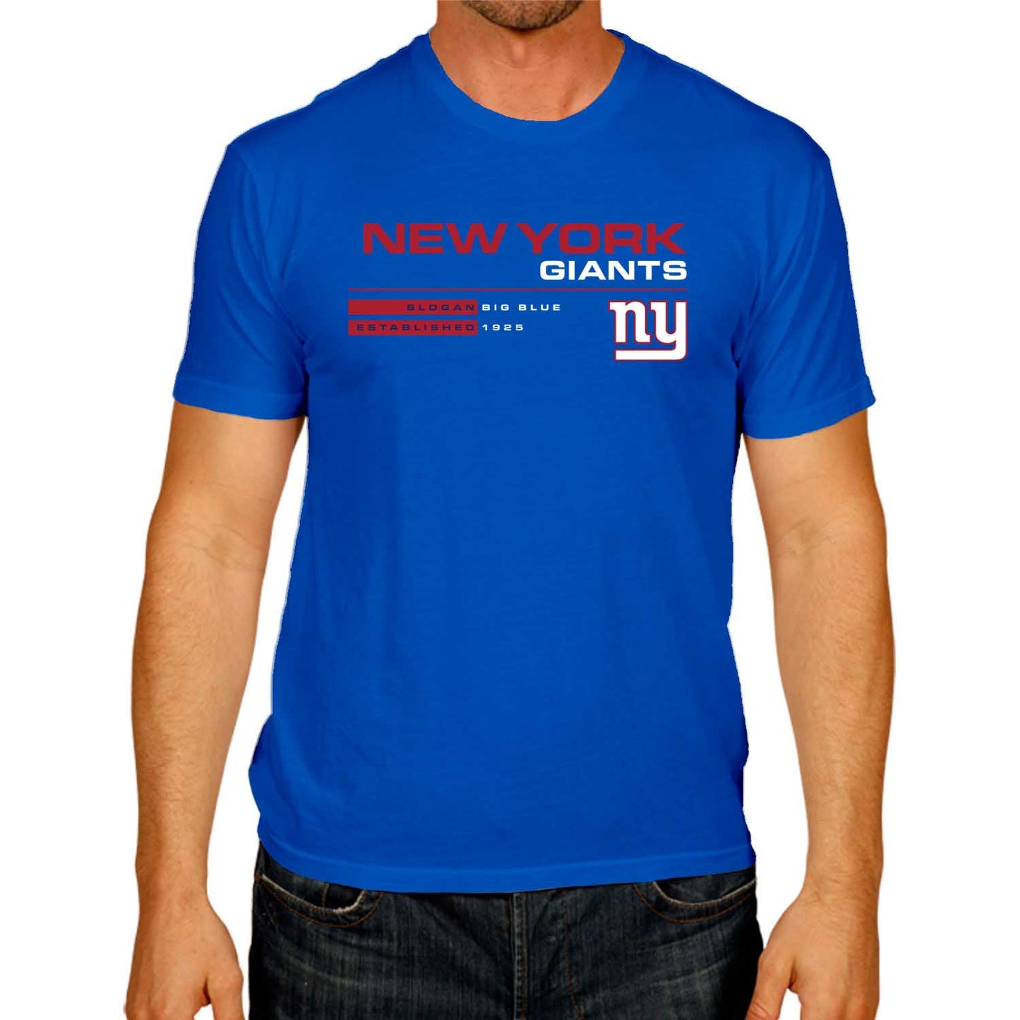 New York Giants Adult NFL Speed Stat Sheet T-Shirt - Royal