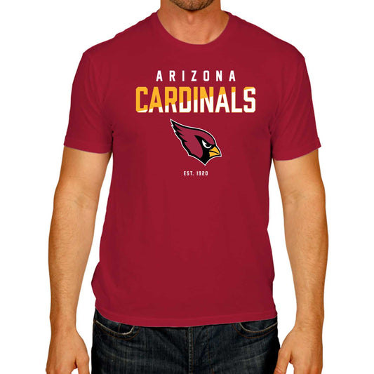 Arizona Cardinals Adult NFL Diagonal Fade Color Block T-Shirt - Cardinal