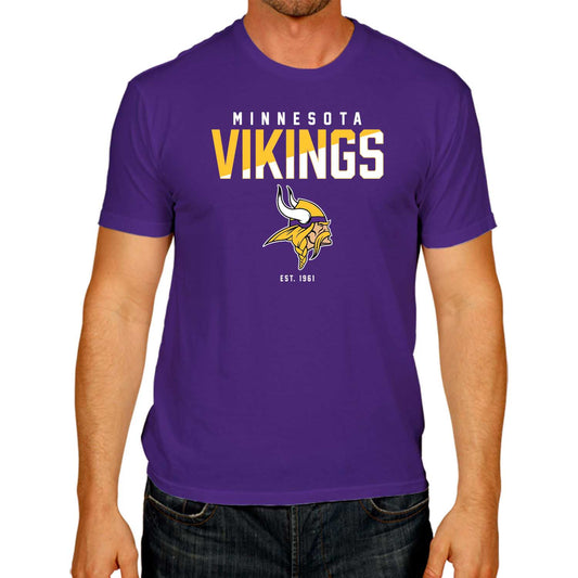 Minnesota Vikings Adult NFL Diagonal Fade Color Block T-Shirt - Purple