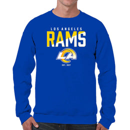 Los Angeles Rams Adult NFL Diagonal Fade Color Block Crewneck Sweatshirt - Royal
