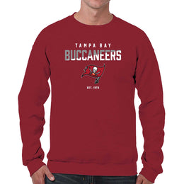 Tampa Bay Buccaneers Adult NFL Diagonal Fade Color Block Crewneck Sweatshirt - Cardinal