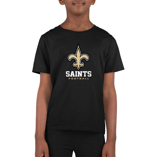 New Orleans Saints Youth NFL Ultimate Fan Logo Short Sleeve T-Shirt - Black