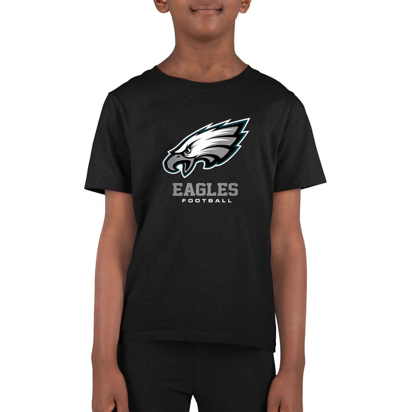 Philadelphia Eagles Youth NFL Ultimate Fan Logo Short Sleeve T-Shirt - Black