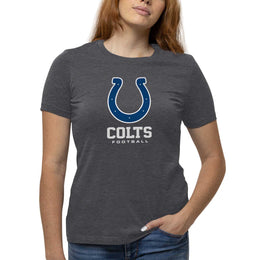 Indianapolis Colts Women's NFL Ultimate Fan Logo Short Sleeve T-Shirt - Charcoal