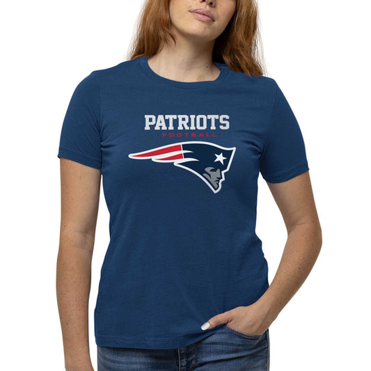 New England Patriots Women's NFL Ultimate Fan Logo Short Sleeve T-Shirt - Navy