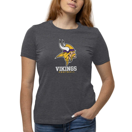 Minnesota Vikings Women's NFL Ultimate Fan Logo Short Sleeve T-Shirt - Charcoal