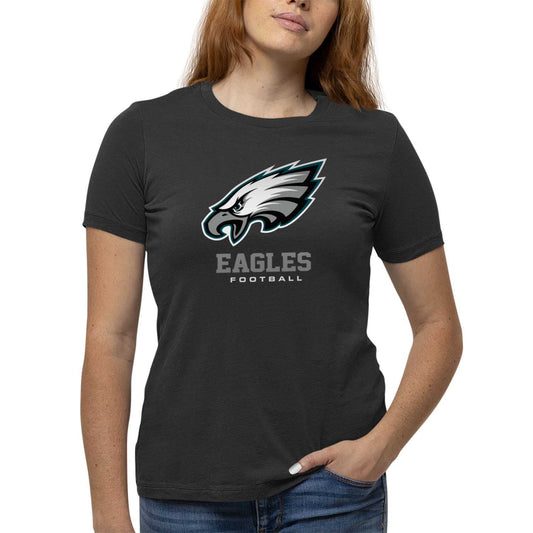 Philadelphia Eagles Women's NFL Ultimate Fan Logo Short Sleeve T-Shirt - Black