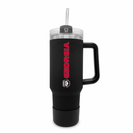 Georgia Bulldogs College & University 40 oz Travel Tumbler With Handle - Black