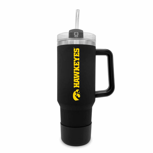 Iowa Hawkeyes College & University 40 oz Travel Tumbler With Handle - Black