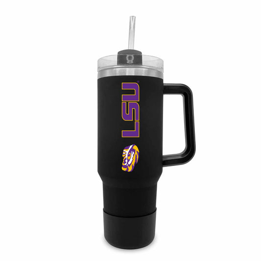 LSU Tigers College & University 40 oz Travel Tumbler With Handle - Black