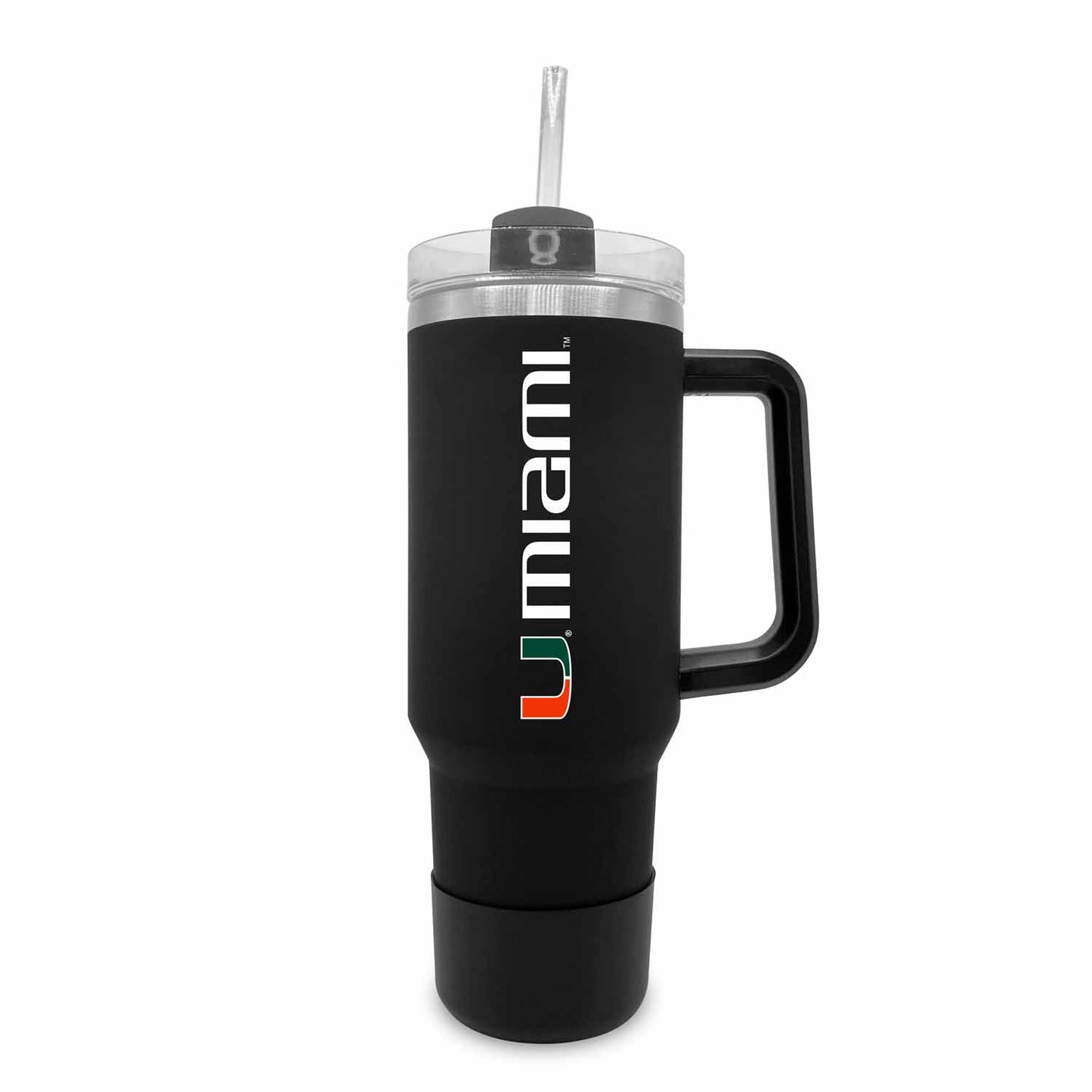 Miami Hurricanes College & University 40 oz Travel Tumbler With Handle - Black