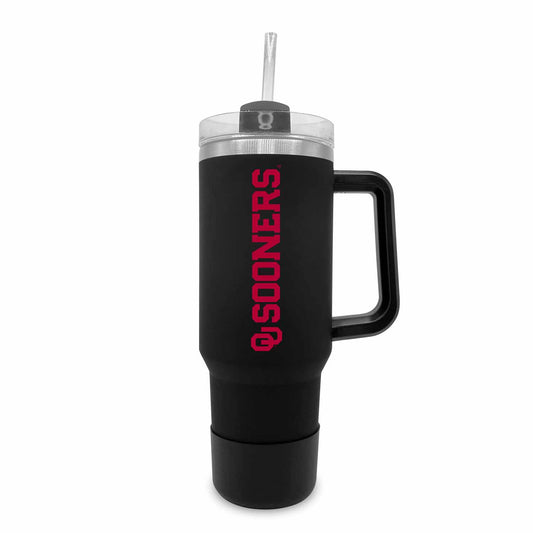 Oklahoma Sooners College & University 40 oz Travel Tumbler With Handle - Black