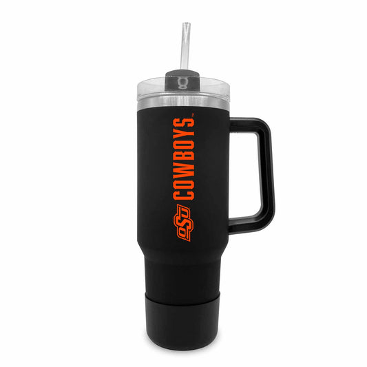 Oklahoma State Cowboys College & University 40 oz Travel Tumbler With Handle - Black